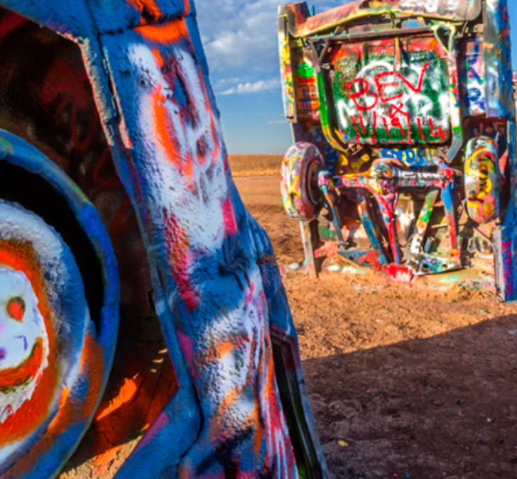 Paint the Town (Car) Red at Cadillac Ranch in Amarillo, Texas